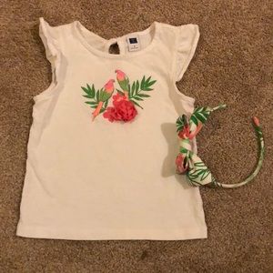 EUC Janie and Jack 3T shirt and matching headband